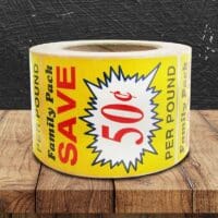 家庭包装爆裂50分标签-一卷500枚(500133)