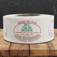 温和热意大利香肠标签- 1卷500 (500148)