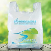 可降解*河流与树木设计塑胶购物袋- 1000包(100207)