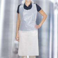 白色塑胶围裙28 x 46英寸单独包装- 100包(130021)