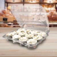 12 Count Mini High Top Muffin Plastic Cupcake容器- 225 Pack (260570)