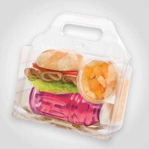 一次性盒饭带手柄带扣合- 100PK (260041)